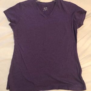 Champion athletic vneck shirt - purple - size med